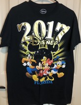 Disney 2017 Florida Shirt Gold Letters Mickey Minnie Goofy Pluto Donald  Size M - £11.45 GBP