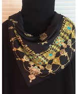 Vintage Oscar (by Oscar de la Renta) large square scarf (Chains &amp; Gems) - £31.97 GBP