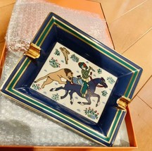 Hermes Cambiamento Vassoio Cavallo Posacenere Blu Animale Vide Poche Porcellana - £642.80 GBP