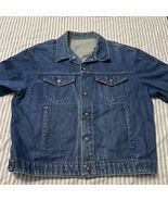 VTG Saddle King Men&#39;s Denim Jacket 48 Chest Blue Key Industries USA Western - $31.24 CAD
