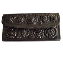 Leather Wallet Tooled Flowers Mexican Credit Cards Coin Purse Mirror Lad... - £23.14 GBP