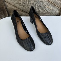 NEW Patricia Nash Pumps Allegra Black Cut-Out Woven Leather Size Eur 39.... - $58.36