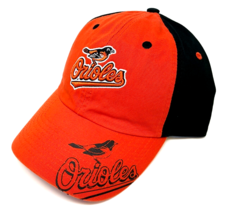 Mlb Baltimore Orioles Logo 2 Tone Adjustable Curved Bill Baseball Hat Cap Retro - £15.73 GBP