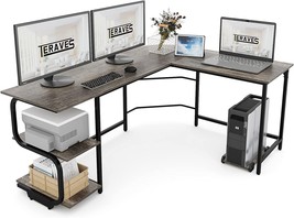 The Teraves Reversible L Shaped Desk With Shelves Is A Corner Computer Desk With - £142.94 GBP
