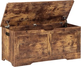 Timberer 39.4&quot; Storage Chest, Wooden Storage Bench, Lift Top Toy, Rustic Brown - £110.30 GBP