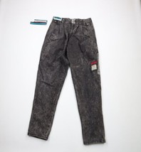 NOS Vintage 90s Streetwear Mens 32x36 Pleated Acid Wash Tapered Leg Jeans Black - £71.18 GBP