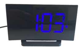 Electronic Alarm Clock Model HM251A Black Curved Design  Cord Included B... - £9.62 GBP