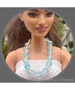 Light Turquoise Glass Beaded Doll Necklace Barbie • 11-12” Fashion Doll Jewelry - $5.88