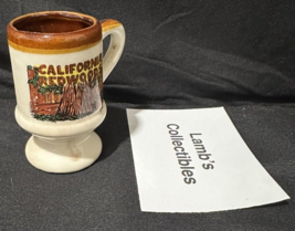California Redwoods 3.5&quot; Shot Glass Mini Mug brown and white with handle... - £28.01 GBP