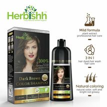Herbishh Herbal Hair Color Shampoo Herbal Hair Color Dye - Dark Brown - £43.96 GBP