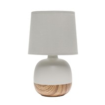 Simple Designs LT2078-LWG Petite Mid Century Table Lamp, Light Wood and Light Gr - £31.16 GBP