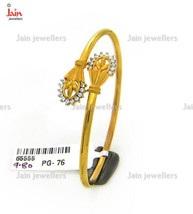 Bracciale rigido da donna in oro giallo massiccio 18 kt, 22 kt con zirco... - $1,213.66+