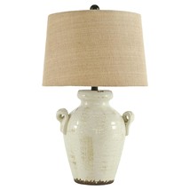 Signature Design by Ashley Emelda Farmhouse 27" Ceramic Table Lamp, Cream Glaze  - £94.10 GBP