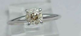 Anello di fidanzamento solitario in moissanite taglio tondo in oro bianco... - $279.46