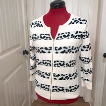 Banana Republic womens cardigan sweater sz M dalmatian spots animal prin... - $21.00