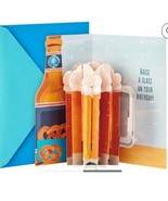 Hallmark Paper Wonder Displayable Pop Up Birthday Card Beer - $4.99