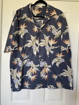 Aloha Republic Hawaiian Shirt 100% Cotton Made In Hawaii Orange Bird Of Paradis - £21.99 GBP