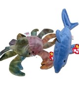 TY  beanie babies lot of 2 ~ Claude Crab &amp; Crunch the Shark - $8.90