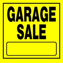 GARAGE SALE Sign Sturdy Yellow Plastic w blank moving yard estate HILLMA... - $19.43