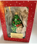 Santa Claus / Tree Blown Glass Christmas ornament Dillard’s Trimmings 4.5” - €12,19 EUR