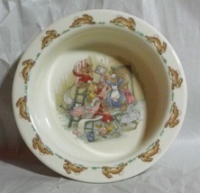 Royal Doulton Bunnykins Porcelain Childs Dish - Bunnies WallPaper Mess - $9.89