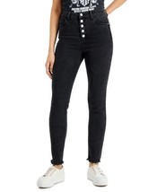 MSRP $49 Tinseltown Juniors&#39; Button-Fly Curvy Mom Jeans Black Size 13 - £22.34 GBP