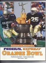 1991 Orange bowl Game Program Colorado Notre Dame - £65.93 GBP