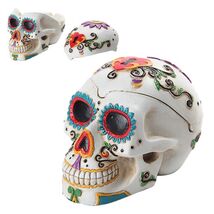 Pacific Giftware Day of The Dead Themed Skull Hand Painted Resin Ashtray... - $26.98
