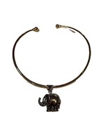 Boho Chic Vintage Gold Choker Necklace w/Trunk Up Silver &amp; Gold Elephant... - €12,16 EUR