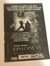 Return Of The Jedi TV guide Vintage Print Ad Harrison Ford Mark Hamill Tpa5 - $5.93