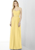 After Six 6730..Full length, Strapless Chiffon Dress...Buttercup..Size 6 (UK) - £21.67 GBP