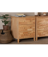 Muriel Japandi Carved Honeycomb Natural 3-Drawer Chest - $9,619.75 MXN