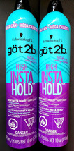 2 GOT2b High Insta Hold Fixatif Hairspray Schwarzkopf Hair Styling Mega Can 18oz - £22.09 GBP