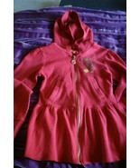 Apple Bottoms Hooded Zip Front Red Dress Girls Size Medium Long Johns Lo... - $198.01 MXN