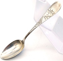 Sterling Silver Small Spoon or Salt R. Wallace &amp; Sons Mfg. Co. Etched De... - £20.77 GBP