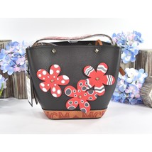 MCM Red Black Goatskin Mini Upcycling Project Flower Milano Drawstring Bag NWT - £1,026.30 GBP