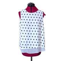 Rose + Olive Layered Top Blouse Women Sleeveless Size Large Polka Dot - $16.34