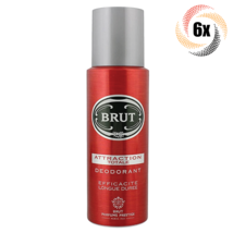 6x Sprays Brut Attraction Totale Deodorant Body Spray For Men  | 200ml - £30.07 GBP