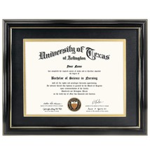 8.5X11 Diploma Frame With Black Over Gold Mat Or Display 11X14 Certifica... - $51.99