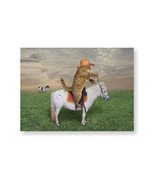 The Cat Cowboy on a Horse Canvas - Cat in the Hat Canvas - Printed Canvas - £15.35 GBP