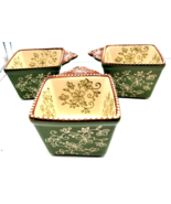 Temptations Temp-tations by Tara Floral Lace Green Square Ramekins 10 Oz - €15,63 EUR
