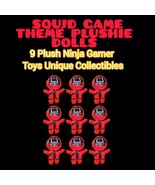 9 Red Plushie Squid Game Ninja Toys Bundle Pack + Arcade Neon Gaming Poster - £89.55 GBP