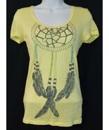 Nollie The Basic Tee Yellow Short Sleeve Tee Feather Dream Catcher Size ... - $13.23 CAD