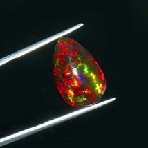 Natural Ethiopia Black Fire Opal Pear Shape Loose Cabochon For Jewelry Making - $116.99