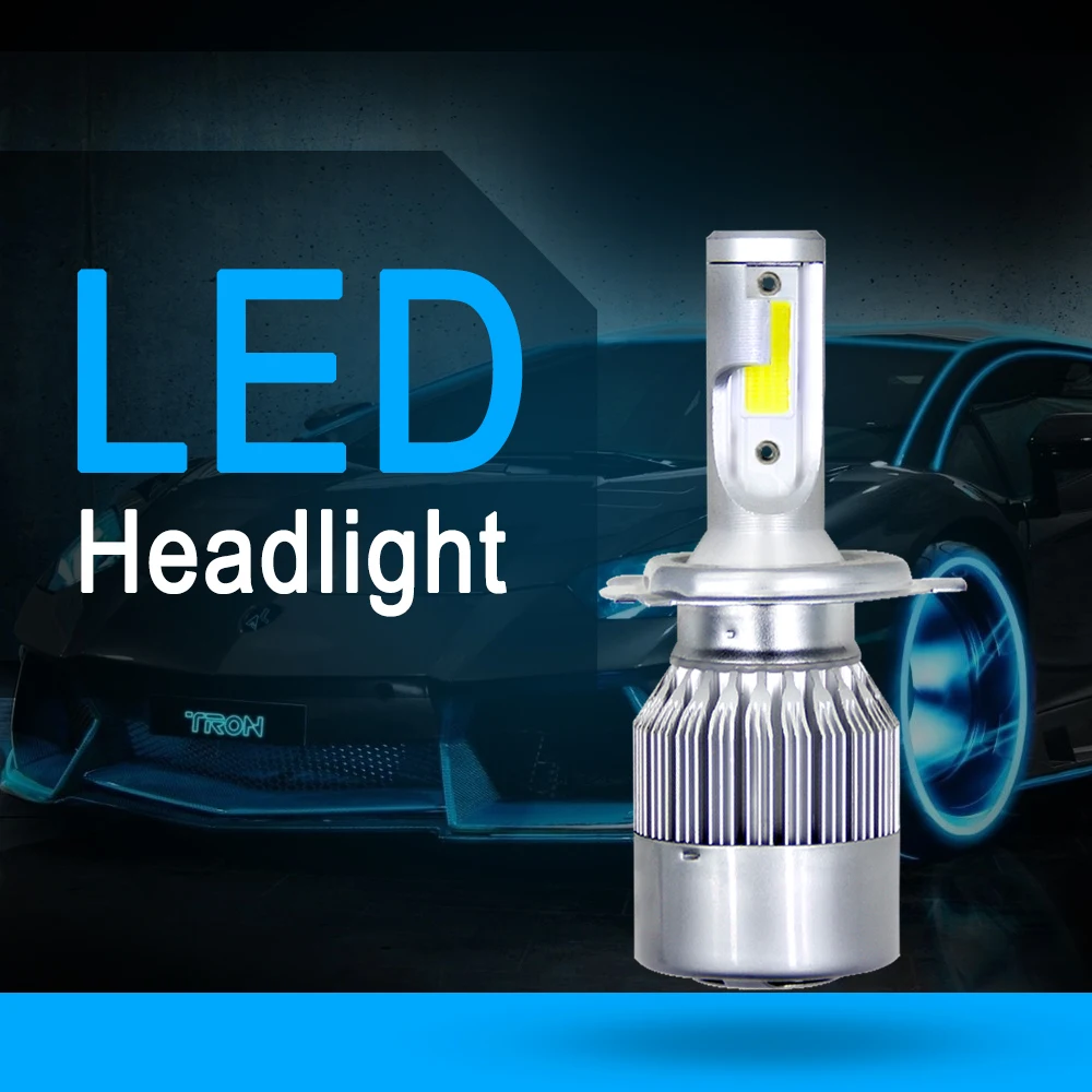 1PC Car Headlight LED H7 H4 Lights Bulbs COB Chip H1 H3 H11 9003 9006 110W 6000K - £9.84 GBP+