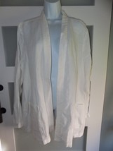 Pure J.Jill Ivory Open Linen Langenlook Cardigan Jacket W/Pockets Size X... - $75.00