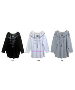 Japan Oversized Big Necklace Print Tunic Knit Shirt! Free US Shipping - $214.19 MXN