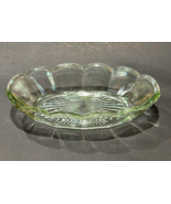 Glass Celery Relish Dish Bowl Oval Paneled Scalloped Starburst 8.25 Inch... - £6.16 GBP