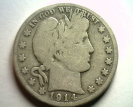1914-S BARBER HALF DOLLAR GOOD+ G+ NICE ORIGINAL COIN FROM BOBS COINS FA... - $24.00