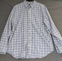 Vineyard Vines Mens Sz L Shirt Blue Plaid Classic Fit Tucker Cotton Long Sleeve - £17.27 GBP